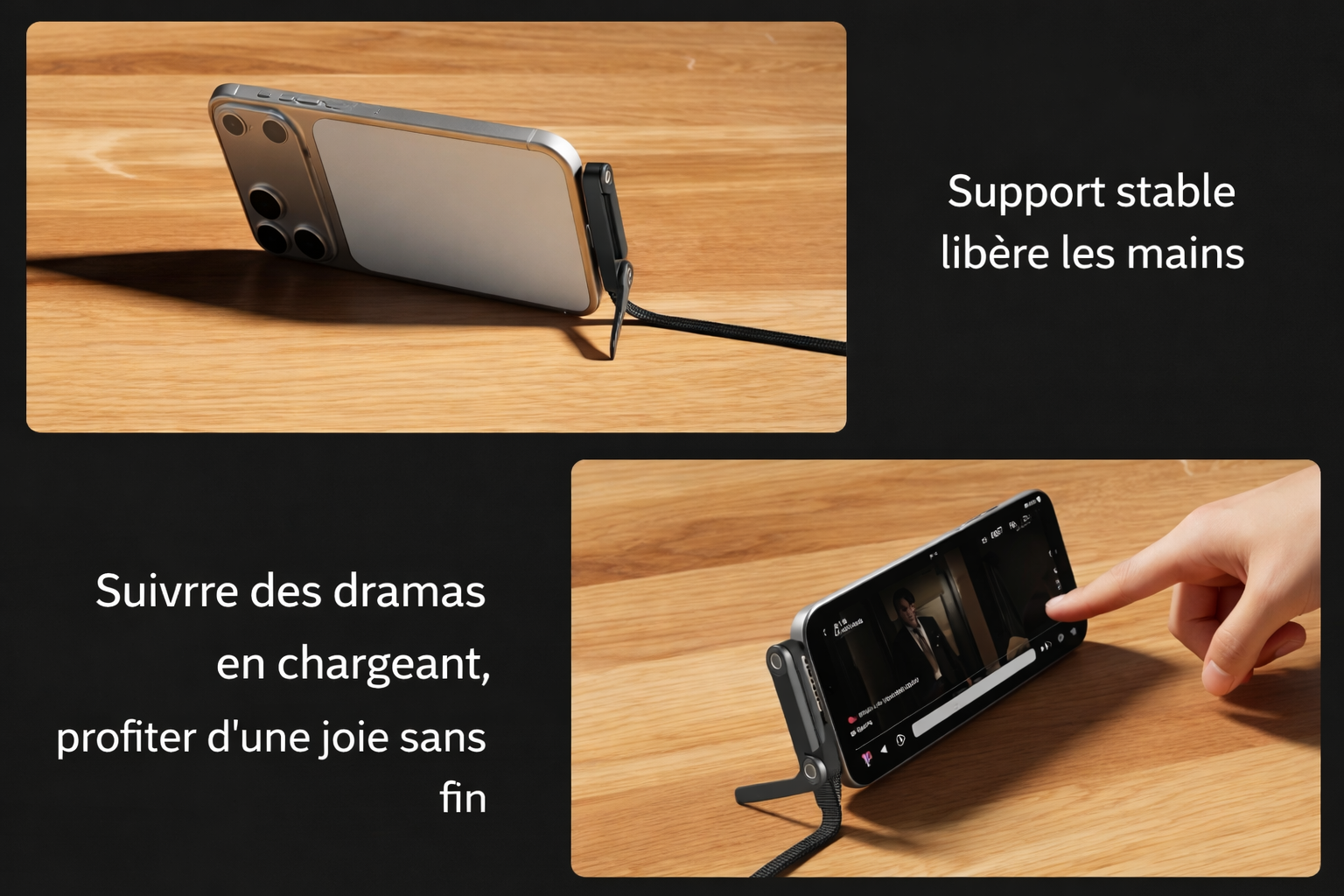 Câble USB-C 240W avec Support Pliable Intégré