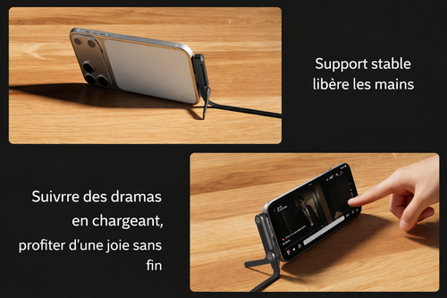 Câble USB-C 240W avec Support Pliable Intégré
